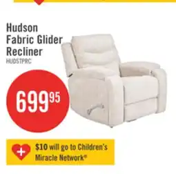 The Brick Hudson 40 Chenille Fabric Glider Reclining Chair with Dual Cupholders - Taupe offer