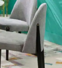 The Brick Kort & Co. Capri Dining Chair with Linen-Look Fabric, Metal - Grey offer