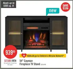 The Brick Cayman 54 Contemporary Electric Fireplace TV Stand for TVs up to 58 – Dark Walnut offer
