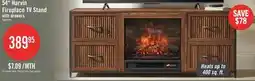 The Brick Harvin 54 Electric Fireplace TV Stand with Storage for TVs up to 60 – Brown Oak offer