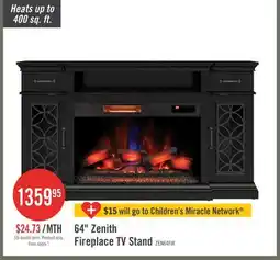 The Brick Zenith 64 Electric Fireplace TV Stand with Storage for TVs up to 70 - Black offer