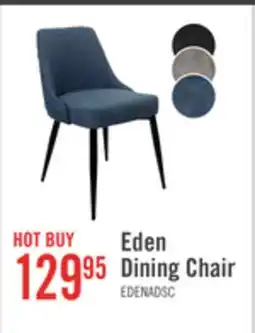 The Brick Eden Dining Chair with Linen-Look Fabric, Metal - Blue offer