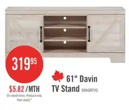 The Brick Davin 61 Rustic TV Stand with Storage and Cable Management for TVs up to 70- Whitewash offer