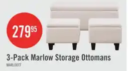 The Brick Marlow 19.5 3-Pack Storage Ottomans – Beige offer