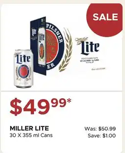 The Beer Store MILLER LITE offer