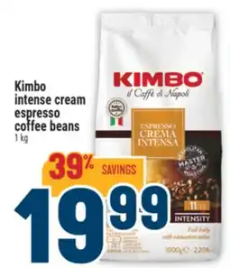 Marché Adonis KIMBO INTENSE CREAM ESPRESSO COFFEE BEANS offer