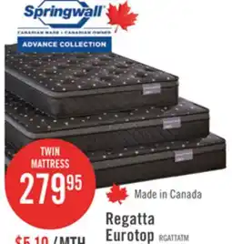 The Brick Springwall Advance Regatta Eurotop Medium Twin Mattress offer