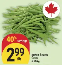 Marché Adonis green beans offer