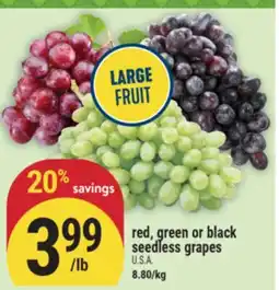 Marché Adonis Red, green or black seedless grapes offer
