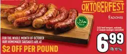 Marché Adonis HALAL BEEF MERGUEZ, MAKANEK, OR SOUJOUK SAUSAGES (UNCOOKED) offer
