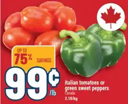 Marché Adonis ITALIAN TOMATOES OR GREEN SWEET PEPPERS offer