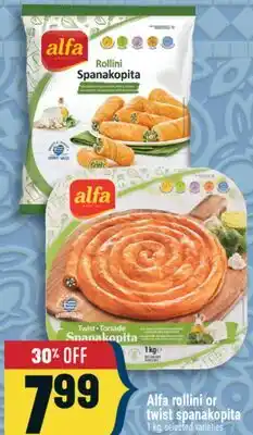 Marché Adonis Alfa rollini or twist spanakopita offer