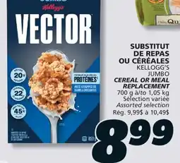 IGA KELLOGG'S JUMBO CEREAL OR MEAL REPLACEMENT offer