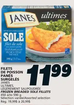 IGA JANES ULTIMES FROZEN BREADED SOLE FILLETS offer