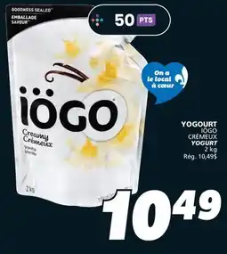 IGA IÖGO CRÉMEUX YOGURT offer