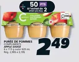 IGA COMPLIMENTS APPLE SAUCE offer