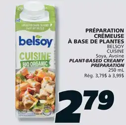 IGA BELSOY CUISINE Soya, Avoine PLANT-BASED CREAMY PREPARATION offer