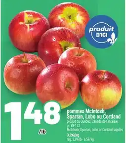 Metro POMMES MCINTOSH, SPARTAN, LOBO OU CORTLAND | MCINTOSH, SPARTAN, LOBO OR CORTLAND APPLES offer