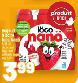 Metro YOGOURT À BOIRE IÖGO NANÖ | IÖGO NANÖ DRINKABLE YOGURT offer