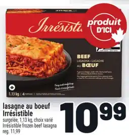 Metro LASAGNE AU BOEUF IRRÉSISTIBLE | IRRÉSISTIBLE FROZEN BEEF LASAGNA offer