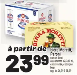 Metro BIÈRE MORETTI, PERONI | BEER offer