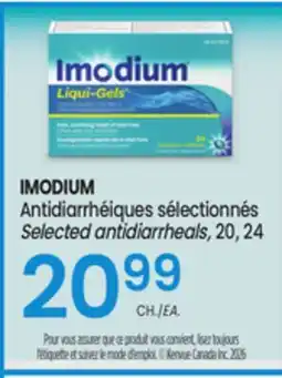 Uniprix IMODIUM Antidiarrhéiques sélectionnés / Selected antidiarrheals offer