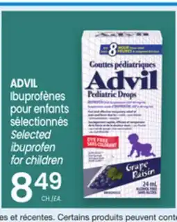 Uniprix ADVIL Ibuprofènes pour enfants sélectionnés/Selected ibuprofen for children offer