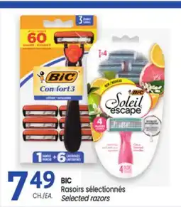 Uniprix BIC Rasoirs sélectionnés/Selected razors offer