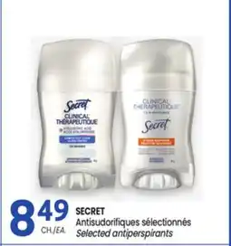 Uniprix SECRET Antisudorifiques sélectionnés / Selected antiperspirants offer
