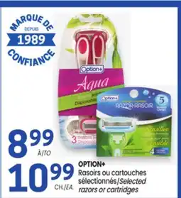 Uniprix OPTION+ Rasoirs ou cartouches sélectionnés/ Selected razors or cartridges offer