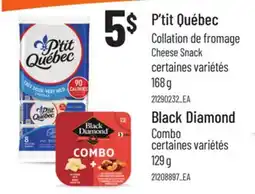 Provigo P'TIT QUÉBEC COLLATION DE FROMAGE, BLACK DIAMOND COMBO, 129 G | CHEESE SNACK, 168 G offer