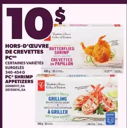 Provigo HORS-D'ŒUVRE DE CREVETTES PC | PC SHRIMP APPETIZERS offer