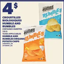 Provigo CROUSTILLES BIOLOGIQUES HUMBLE AND RUMBLES | HUMBLE AND RUMBLES ORGANIC POTATO CHIPS offer