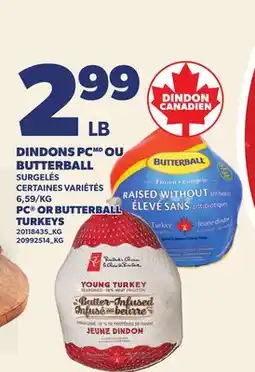 Provigo DINDONS PC OU BUTTERBALL | PC OR BUTTERBALL TURKEYS offer
