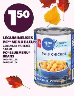 Provigo LÉGUMINEUSES PC MENU BLEU, 540 ML | PC BLUE MENU BEANS offer