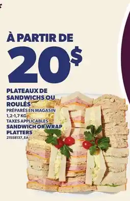 Provigo PLATEAUX DE SANDWICHS OU ROULÉS, 1,2-1,7 KG | SANDWICH OR WRAP PLATTERS offer