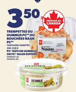 Provigo TREMPETTES OU BOUCHÉES NAAN PC | PC DIPS OR HUMMUS OR NAAN DIPPERS offer