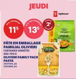 Provigo PÂTE EN EMBALLAGE FAMILIAL OLIVIERI | OLIVIERI FAMILY PACK PASTA offer
