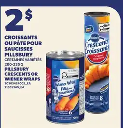 Provigo CROISSANTS OU PÂTE POUR SAUCISSES PILLSBURY | PILLSBURY CRESCENTS OR WIENER WRAPS offer