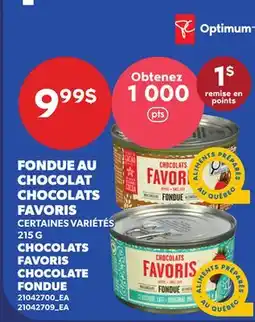 Provigo FONDUE AU CHOCOLAT CHOCOLATS FAVORIS, 215 G | CHOCOLATS FAVORIS CHOCOLATE FONDUE offer