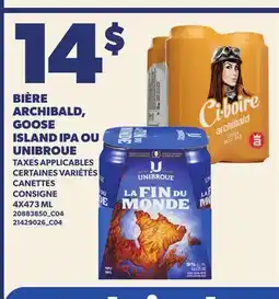 Provigo BIÈRE ARCHIBALD, GOOSE ISLAND IPA OU UNIBROUE offer