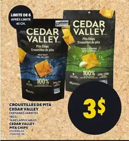 Provigo CROUSTILLES DE PITA CEDAR VALLEY, 180 G | CEDAR VALLEY PITA CHIPS offer