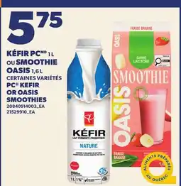 Provigo KÉFIR PC, 1L OU SMOOTHIE OASIS, 1,6 L | PC KEFIR OR OASIS SMOOTHIES offer