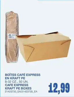 Wholesale Club BOÎTES CAFÉ EXPRESS EN KRAFT PE 8-32 OZ., 50 UN offer