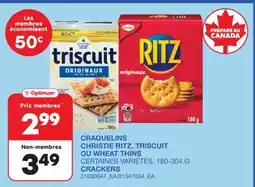 Wholesale Club CRAQUELINS RITZ, TRISCUIT OU WHEAT THINS offer