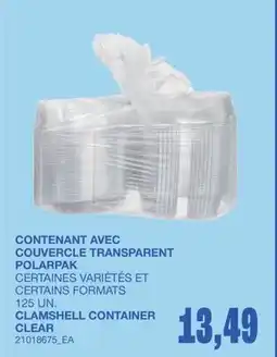 Wholesale Club CONTENANT AVEC COUVERCLE TRANSPARENT, 125 UN offer