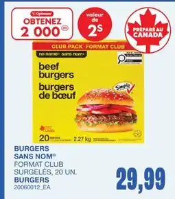 Wholesale Club BURGERS , 20 UN offer