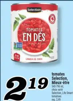 Marché Richelieu TOMATES SELECTION, MIEUX-ÊTRE | SELECTION, LIFE SMART TOMATOES offer