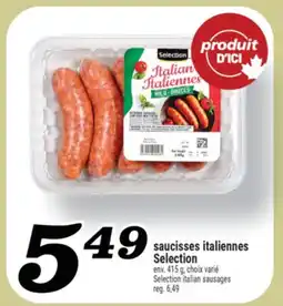 Marché Richelieu SAUCISSES ITALIENNES SELECTION | SELECTION ITALIAN SAUSAGES offer