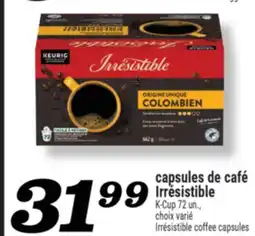 Marché Richelieu CAPSULES DE CAFÉ IRRÉSISTIBLE | IRRÉSISTIBLE COFFEE CAPSULES offer